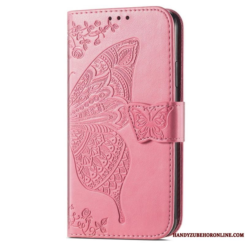 Flip Cover iPhone 15 Pro Barok Sommerfugl