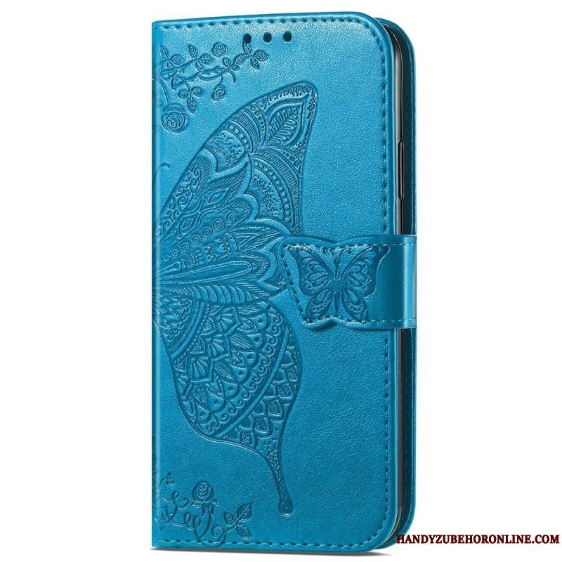 Flip Cover iPhone 15 Pro Barok Sommerfugl