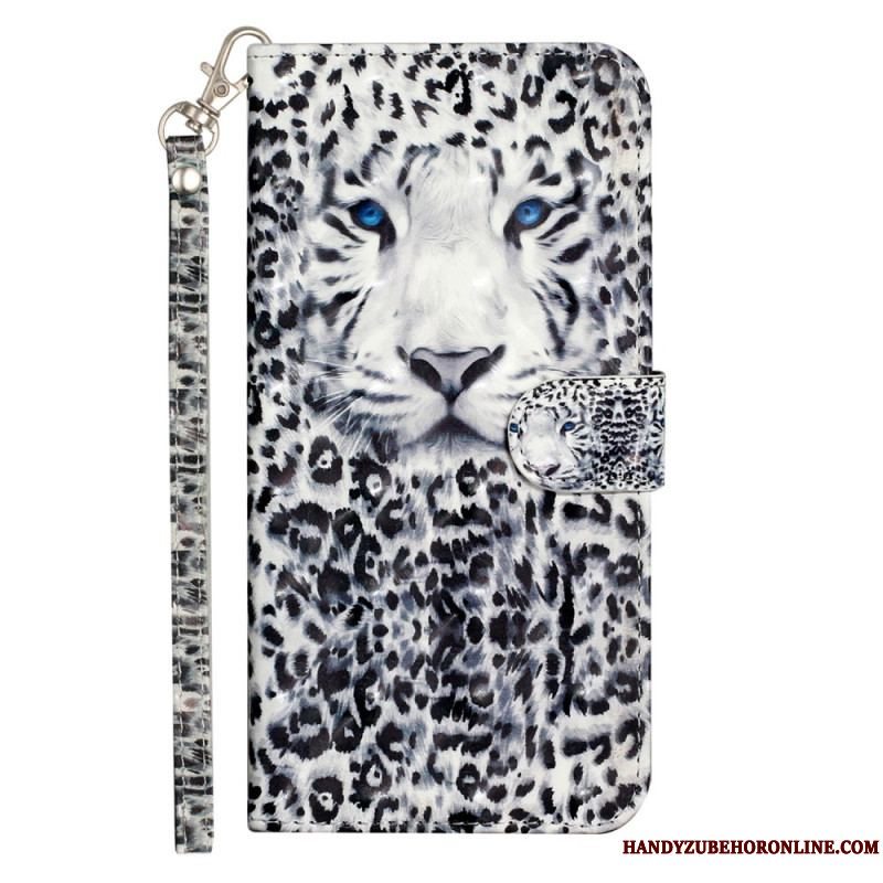 Flip Cover iPhone 15 Pro Max Med Snor 3d Leopard Med Rem