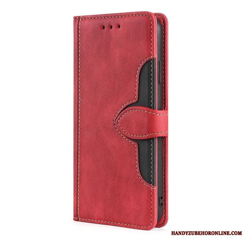 Læder Cover Samsung Galaxy A13 5G / A04s Imiteret Læder Bicolor Stilfuld