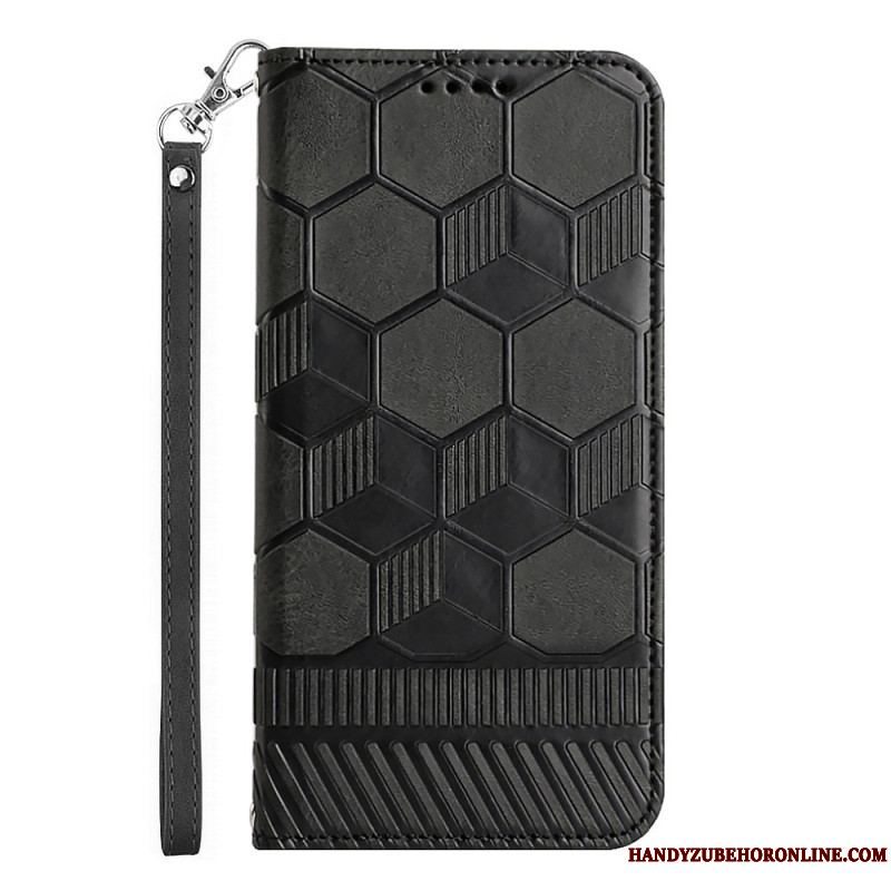 Læder Cover Samsung Galaxy A14 / A14 5G Fodboldbold Mønster