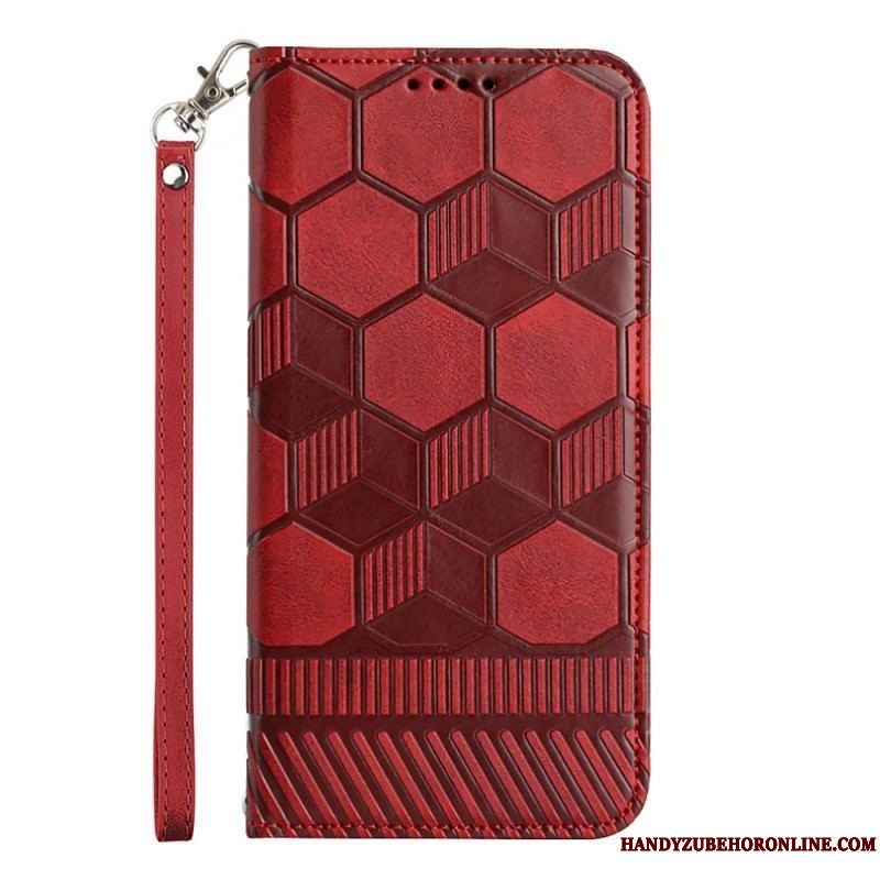 Læder Cover Samsung Galaxy A14 / A14 5G Fodboldbold Mønster