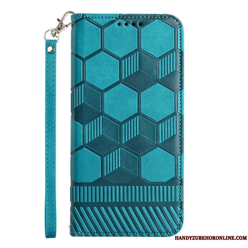 Læder Cover Samsung Galaxy A14 / A14 5G Fodboldbold Mønster