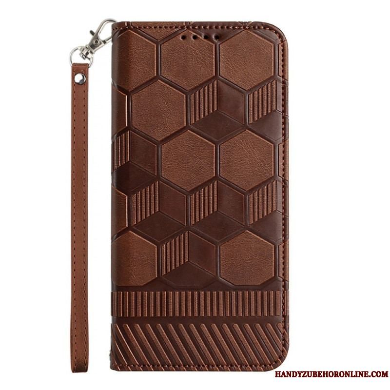 Læder Cover Samsung Galaxy A14 / A14 5G Fodboldbold Mønster