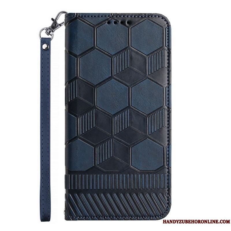 Læder Cover Samsung Galaxy A14 / A14 5G Fodboldbold Mønster