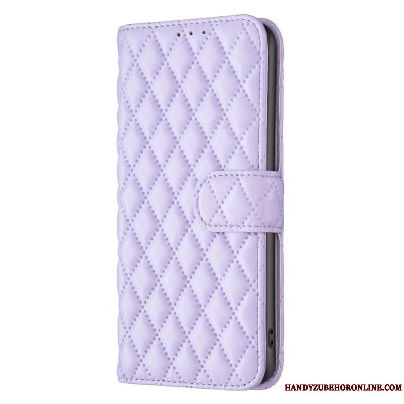 Læder Cover Samsung Galaxy A14 / A14 5G Quiltet Stil