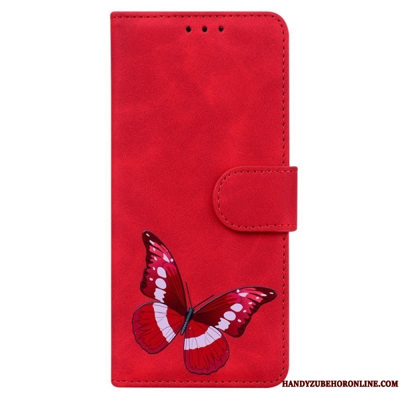 Læder Cover Samsung Galaxy A53 5G Skin-touch Butterfly