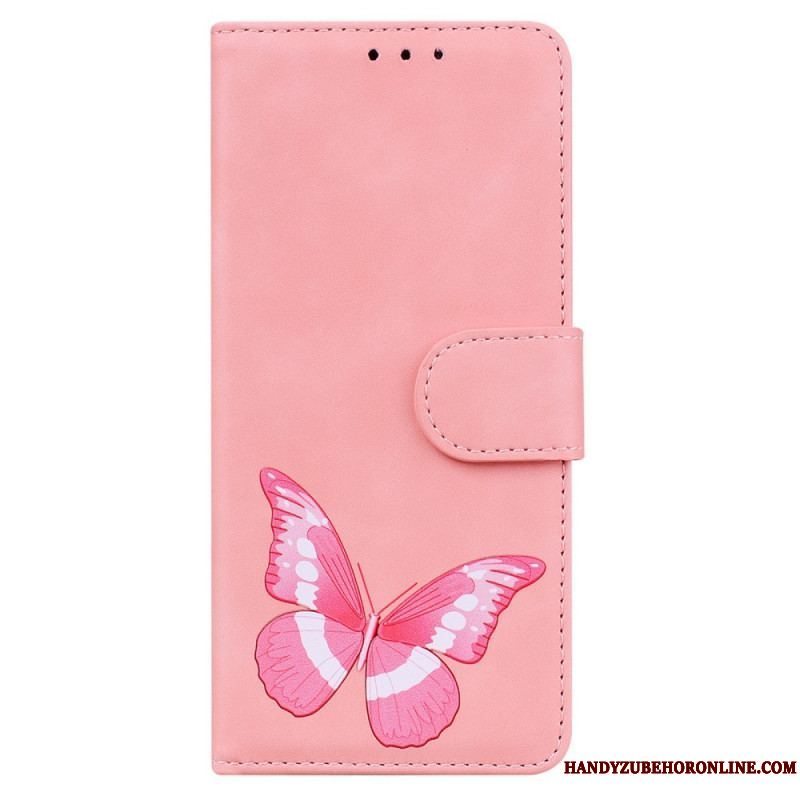 Læder Cover Samsung Galaxy A53 5G Skin-touch Butterfly