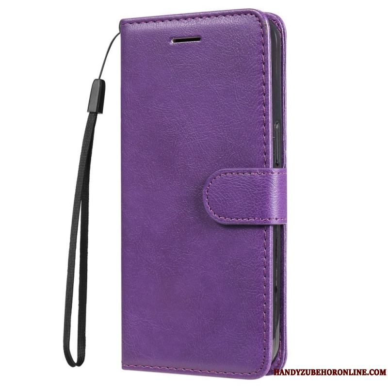 Læder Cover Samsung Galaxy M32 Med Snor Solid Color Series Strappy