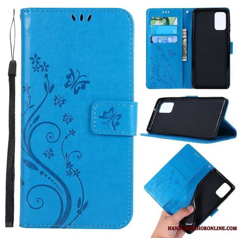 Læder Cover Samsung Galaxy S20 Plus / S20 Plus 5G Fortryllede Sommerfugle