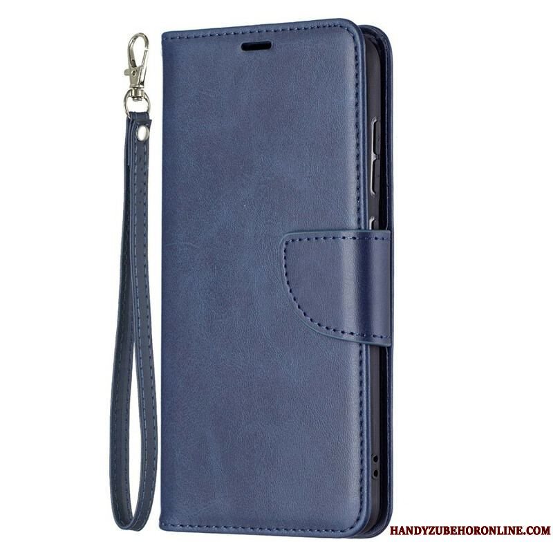 Læder Cover Samsung Galaxy S21 FE Flip Cover Glat Flap Skrå