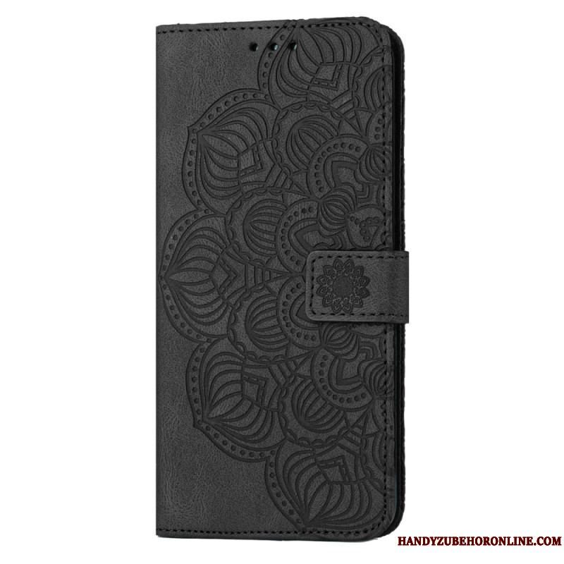 Læder Cover Samsung Galaxy S23 Plus 5G Med Snor Strappy Mandala