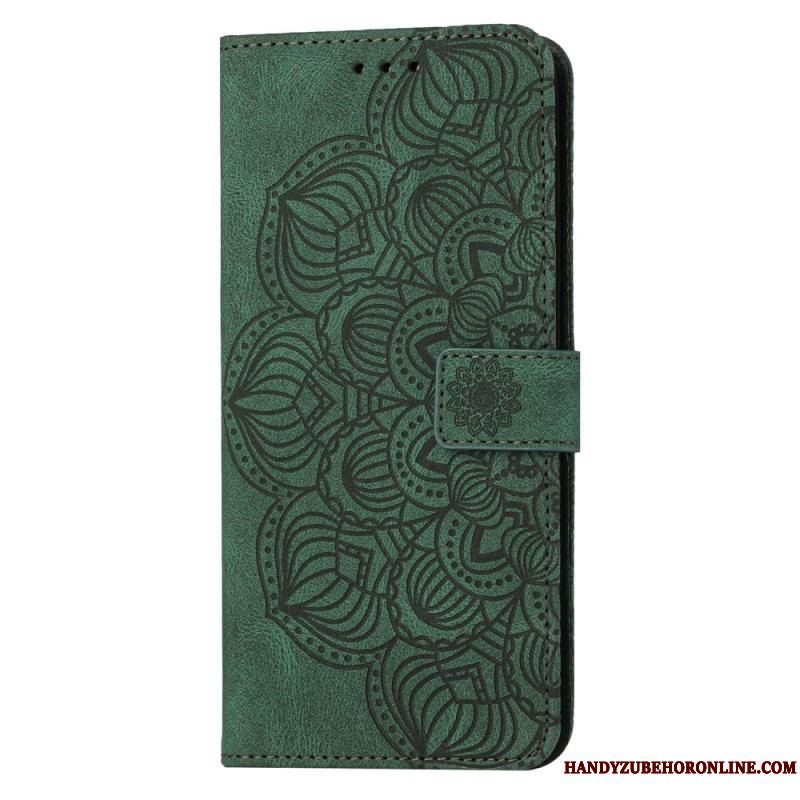 Læder Cover Samsung Galaxy S23 Plus 5G Med Snor Strappy Mandala