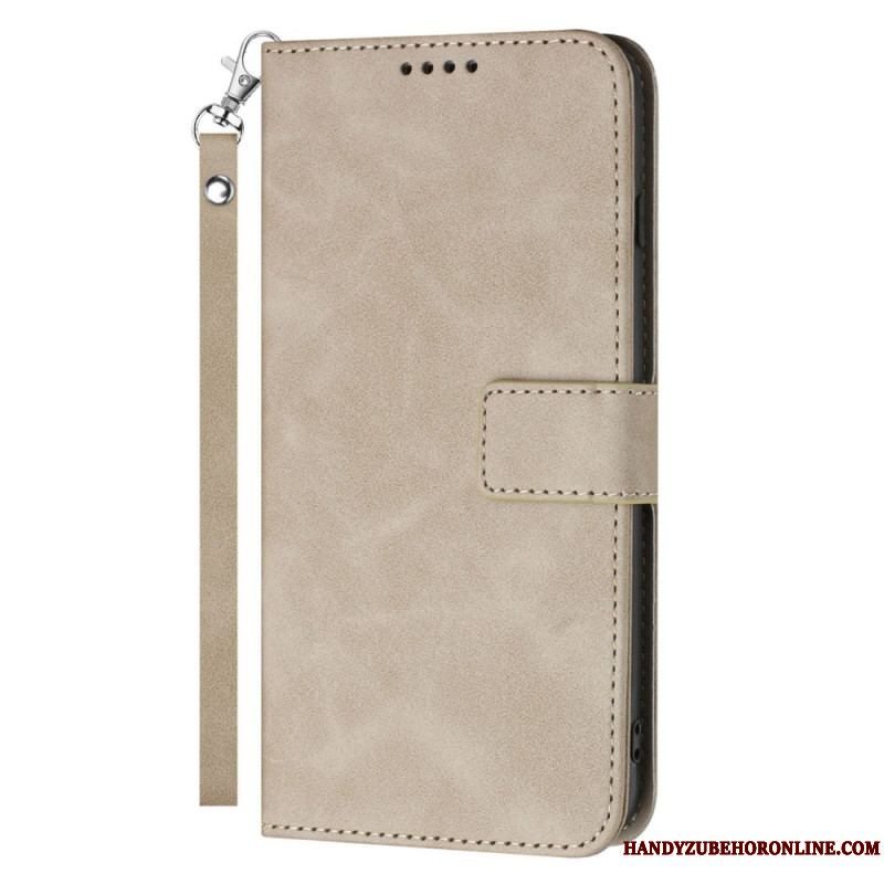 Læder Cover Samsung Galaxy S23 Ultra 5G Med Snor Vintage Strappy
