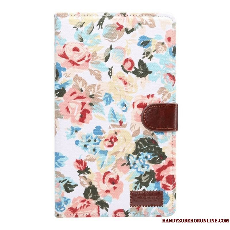 Læder Cover Samsung Galaxy Tab A7 Lite Frihedsblomster