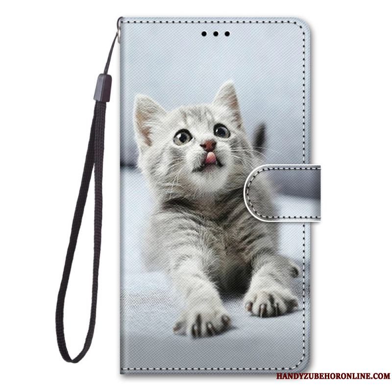 Læder Cover Xiaomi 12 / 12X Katte Med Snor