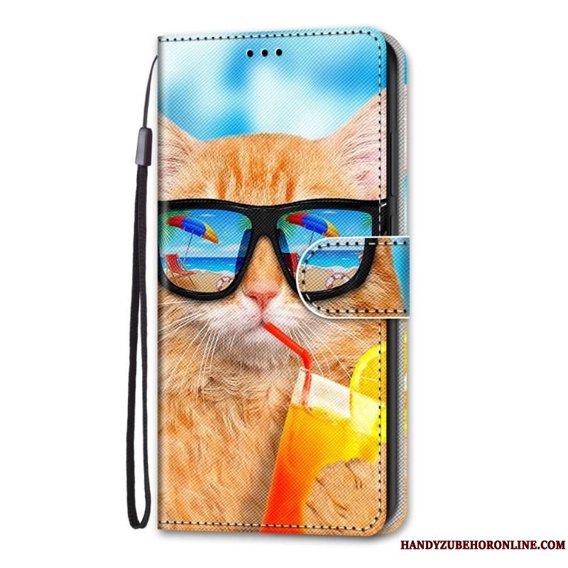 Læder Cover Xiaomi 12 / 12X Katte Med Snor