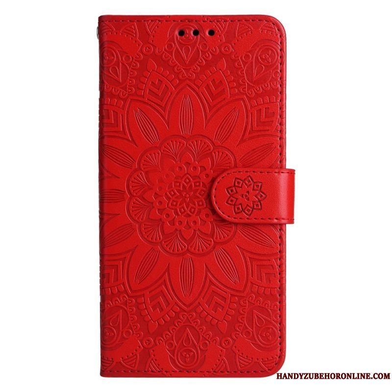 Læder Cover Xiaomi 13 Mandala Sun Med Snor