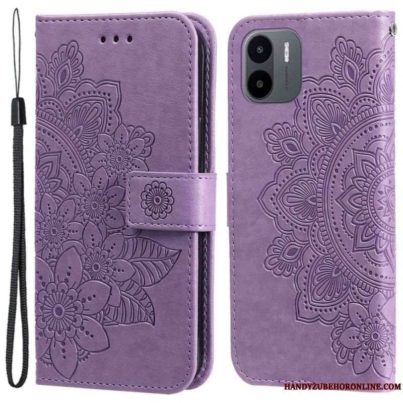 Læder Cover Xiaomi Redmi A1 Blomster Mandala