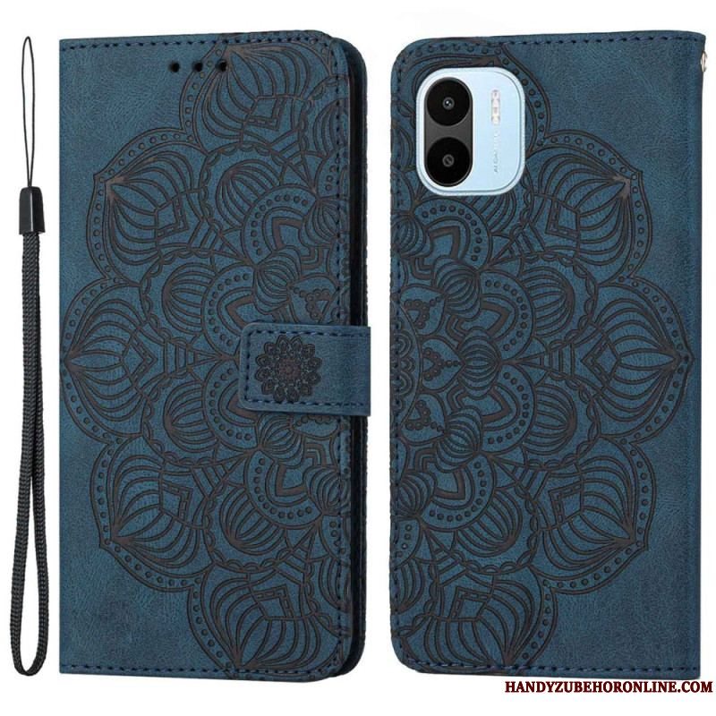 Læder Cover Xiaomi Redmi A1 Med Snor Strappy Mandala