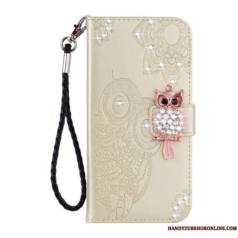 Læder Cover Xiaomi Redmi Note 10 / 10S Ugle Mandala Og Charm