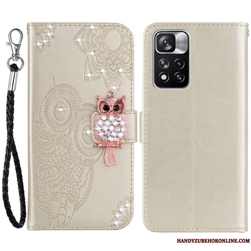 Læder Cover Xiaomi Redmi Note 11 Pro Plus 5G Ugle Mandala Og Charm