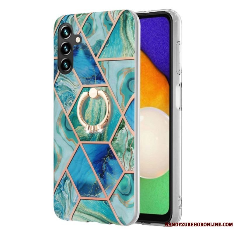 Mobilcover Samsung Galaxy A13 5G / A04s Geometrisk Marmor Med Ringstøtte