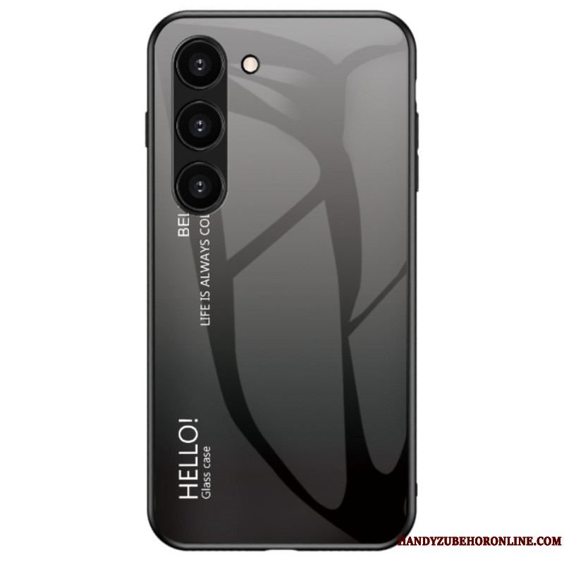 Mobilcover Samsung Galaxy S23 Plus 5G Hærdet Glas Hej