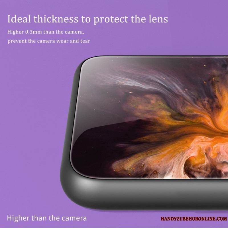 Mobilcover Samsung Galaxy S23 Ultra 5G Marmorfarver Hærdet Glas