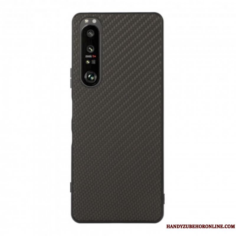Mobilcover Sony Xperia 1 III Carbon Fiber Tekstur I Lædereffekt