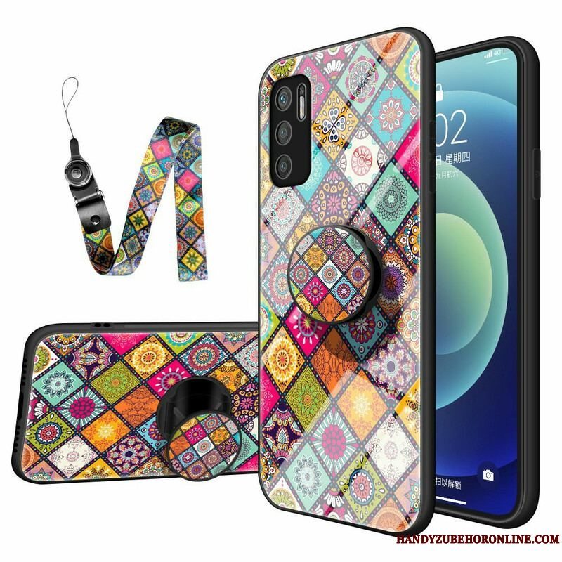 Mobilcover Xiaomi Redmi Note 10 5G Patchwork Magnetisk Holder