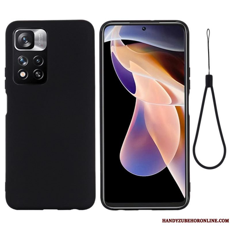 Mobilcover Xiaomi Redmi Note 11 Pro Plus 5G Flydende Silikone Med Snor