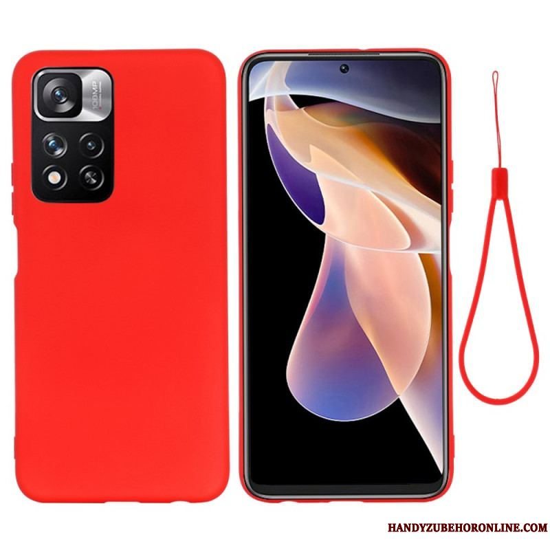 Mobilcover Xiaomi Redmi Note 11 Pro Plus 5G Flydende Silikone Med Snor