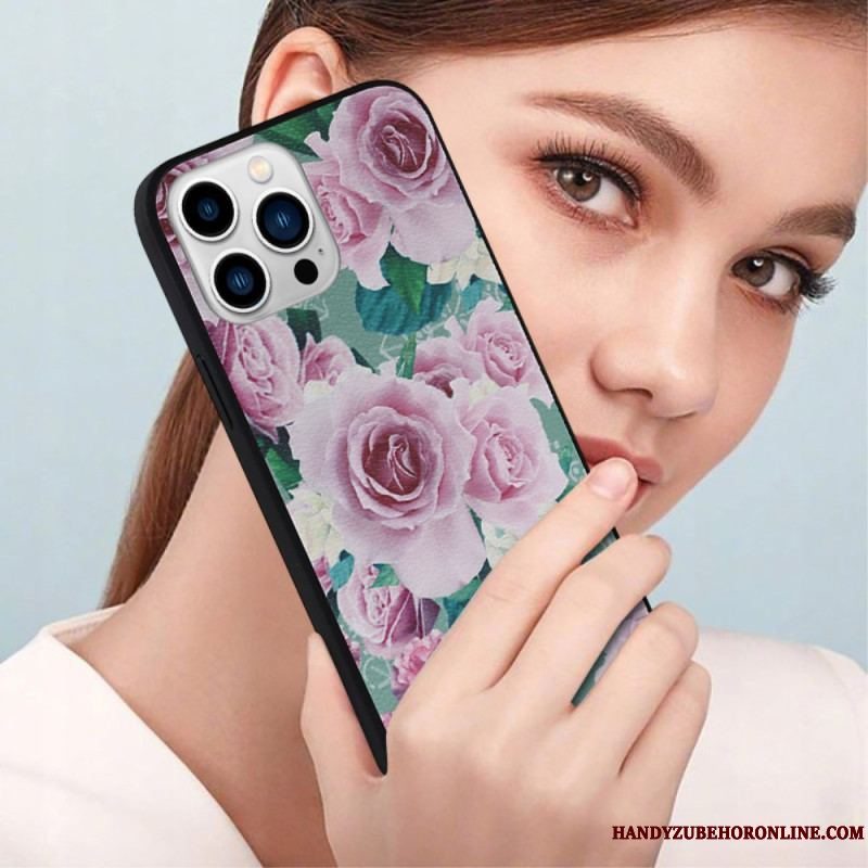 Mobilcover iPhone 14 Pro Blomster I Kunstlæder