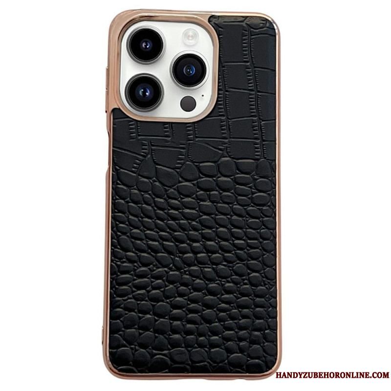 Mobilcover iPhone 14 Pro Max Krokodille Tekstur Læder