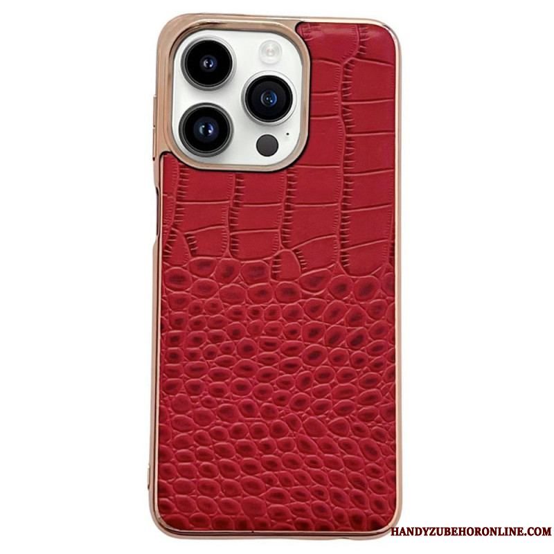 Mobilcover iPhone 14 Pro Max Krokodille Tekstur Læder