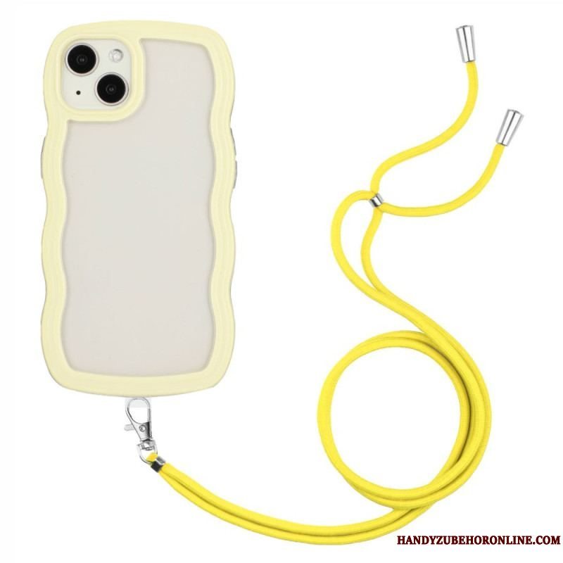 Mobilcover iPhone 15 Plus Med Snor Zig Zag Cord