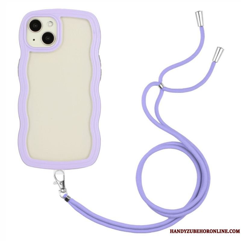 Mobilcover iPhone 15 Plus Med Snor Zig Zag Cord