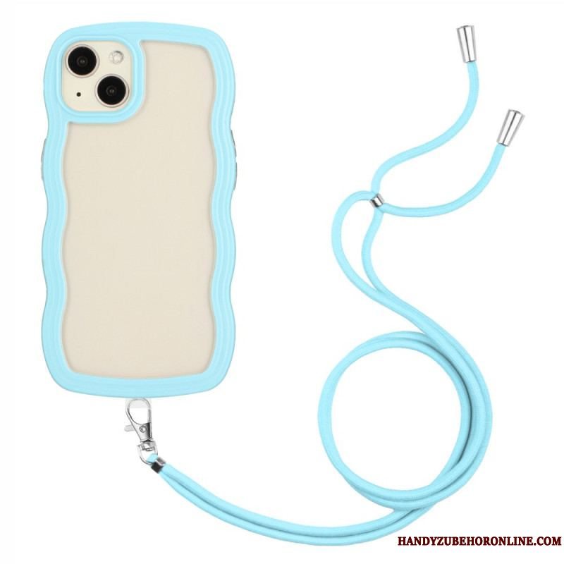 Mobilcover iPhone 15 Plus Med Snor Zig Zag Cord