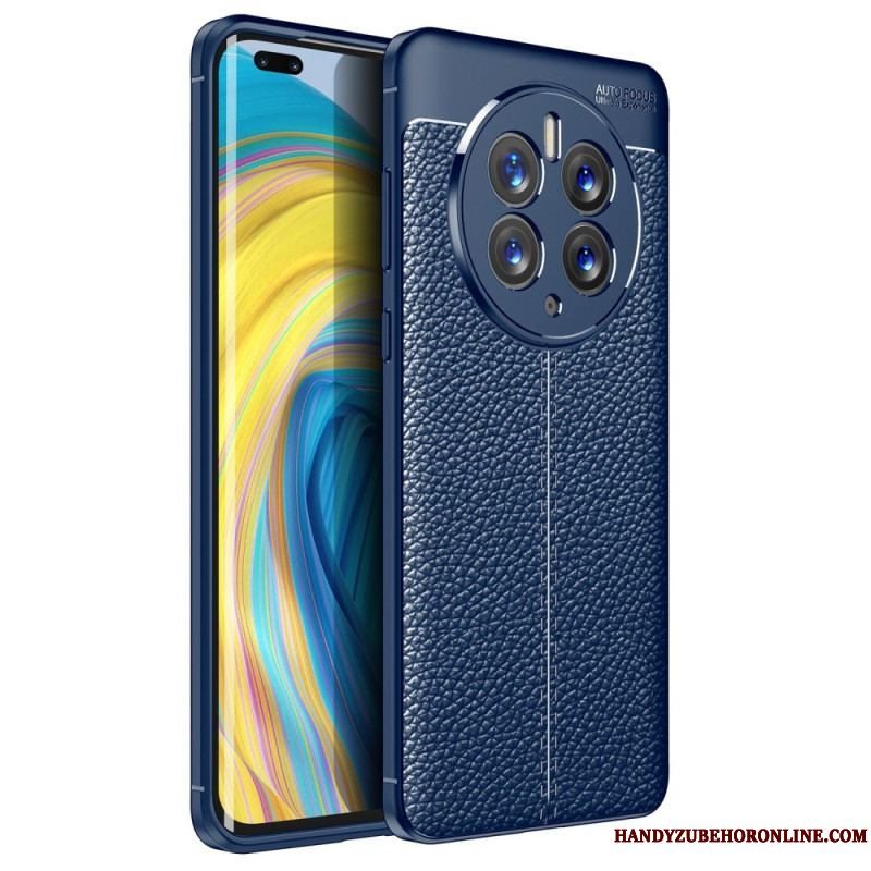 Cover Huawei Mate 50 Pro Dobbelt Linje Litchi Læder Effekt