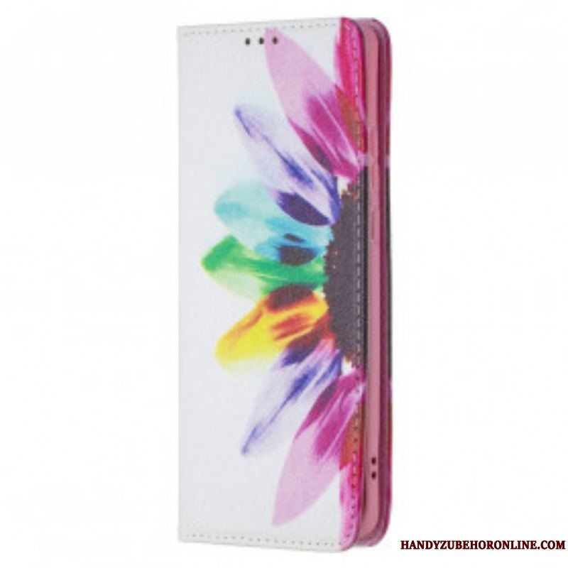 Cover Huawei P50 Pro Flip Cover Akvarel Blomst