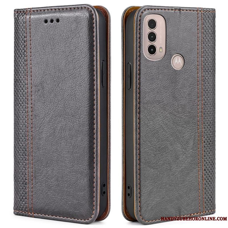 Cover Moto E40 / E30 / E20 Flip Cover Litchi Split Lædersøm