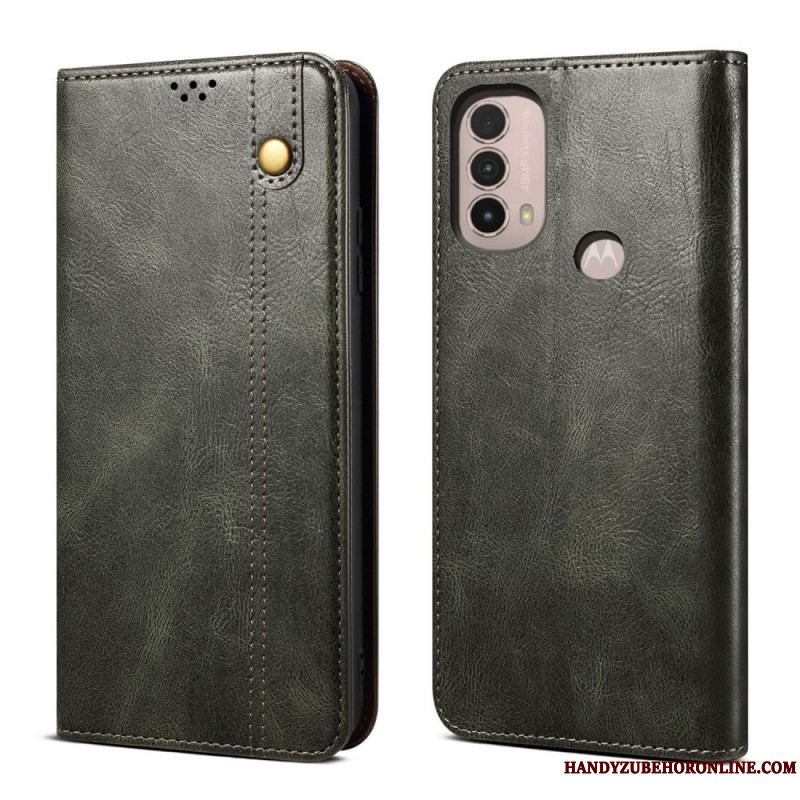 Cover Moto E40 / E30 / E20 Flip Cover Voksbehandlet Kunstlæder