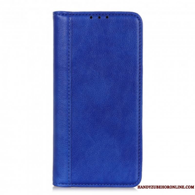 Cover Moto G60S Flip Cover Litchi Split Læderversion