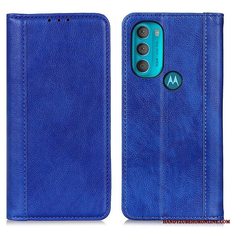 Cover Moto G71 5G Flip Cover Elegance Split Litchi Læder