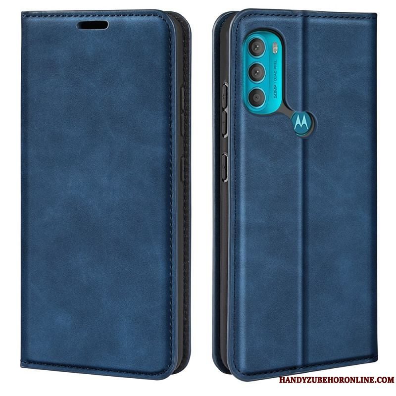 Cover Moto G71 5G Flip Cover Silkeblødt Lædereffekt