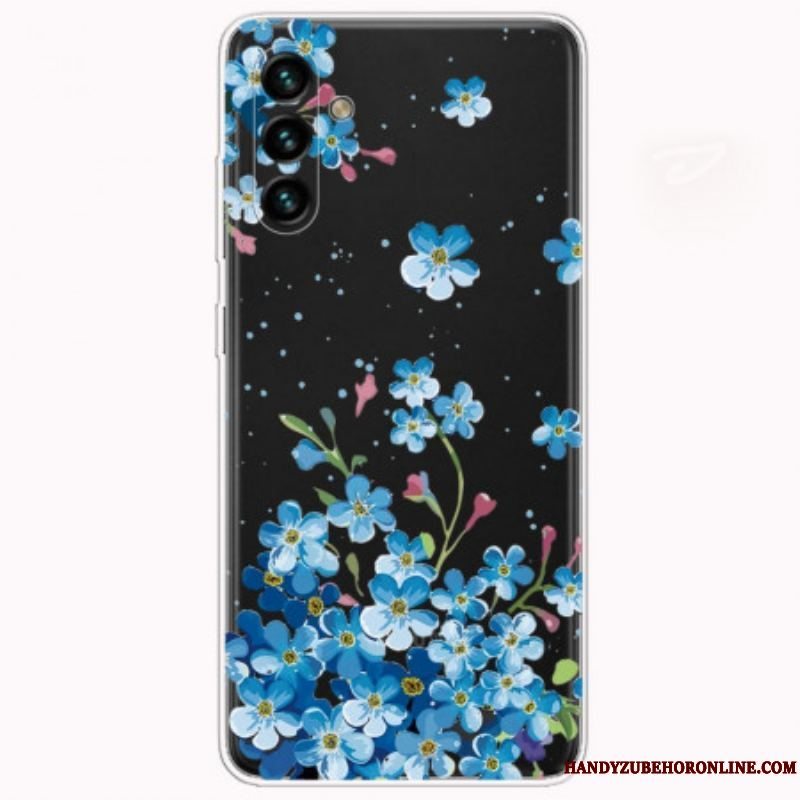Cover Samsung Galaxy A13 5G / A04s Blå Blomster