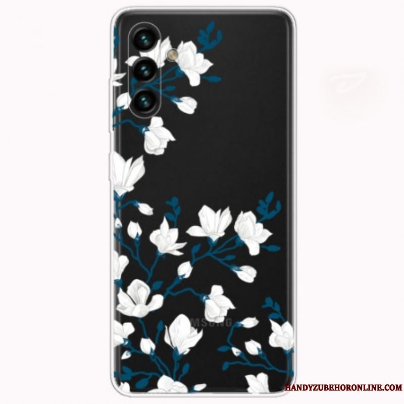 Cover Samsung Galaxy A13 5G / A04s Hvide Blomster