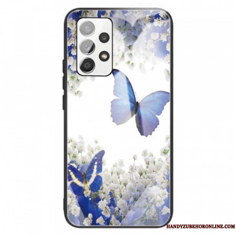 Cover Samsung Galaxy A13 Sommerfugle Design Hærdet Glas