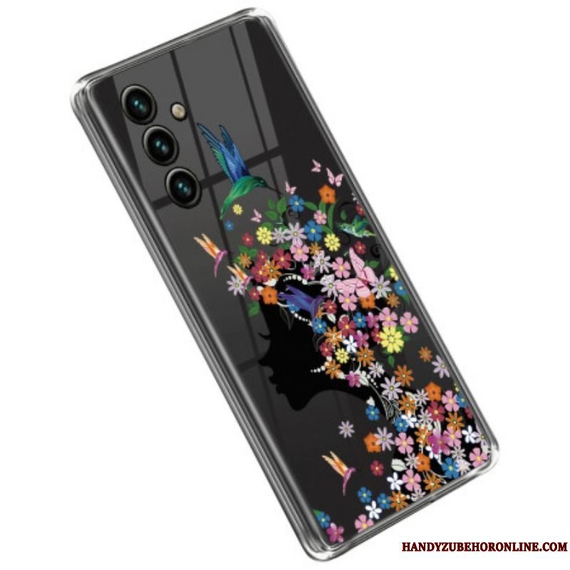 Cover Samsung Galaxy A14 / A14 5G Gennemsigtigt Blomsterhoved